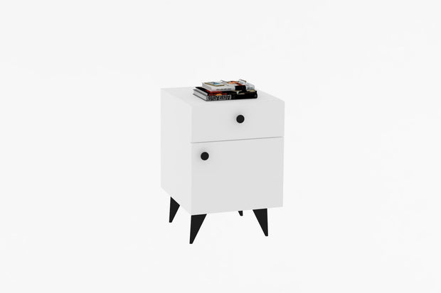 Asir Comodino con 1 cassetto e 1 anta Pila Bianco