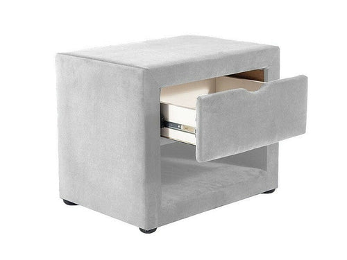 Signal Comodino con 1 cassetto, in velluto, ET-001 Grigio