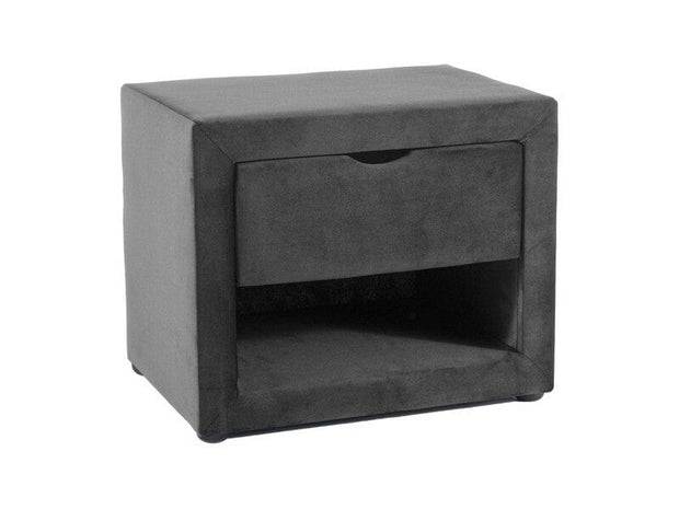 Signal Comodino con 1 cassetto, in velluto, ET-001 Grigio