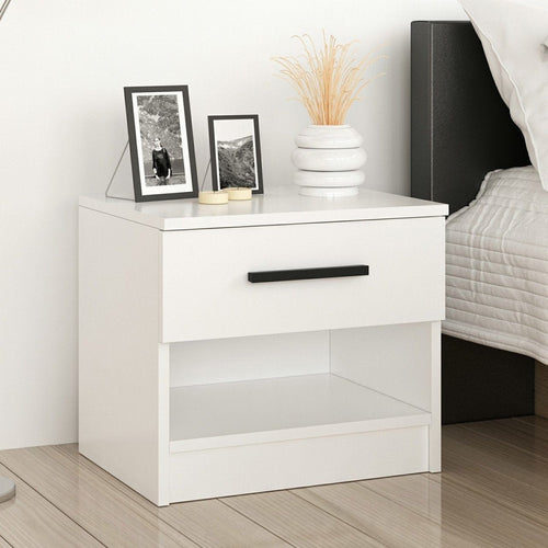 Asir Comodino con 1 cassetto Kale 3727 Bianco