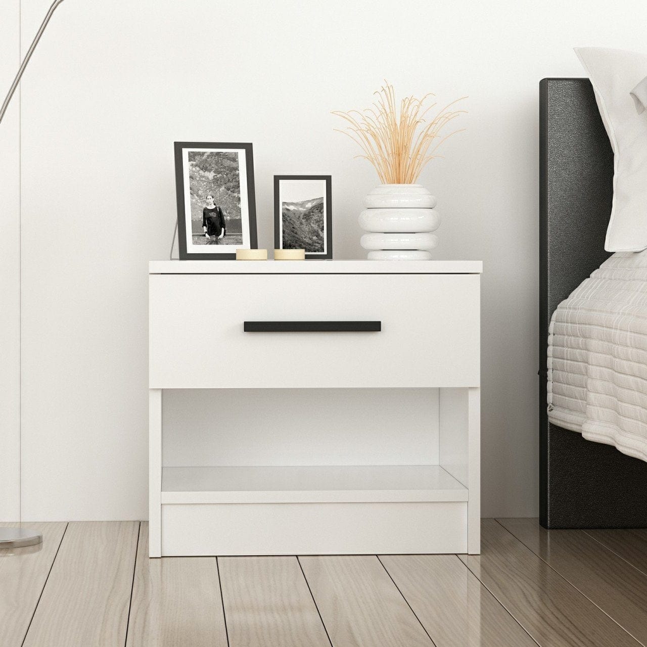 Asir Comodino con 1 cassetto Kale 3727 Bianco