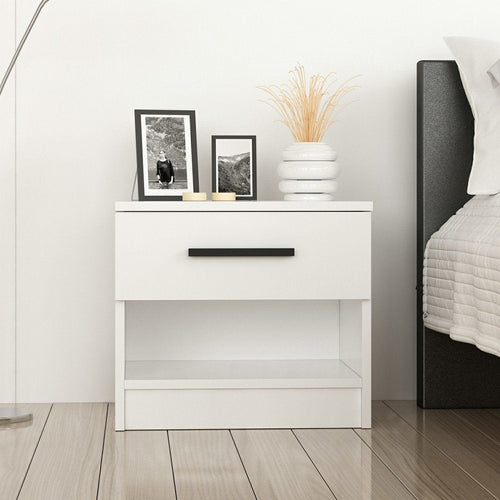 Asir Comodino con 1 cassetto Kale 3727 Bianco