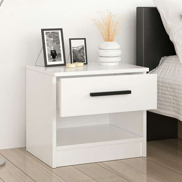 Asir Comodino con 1 cassetto Kale 3727 Bianco