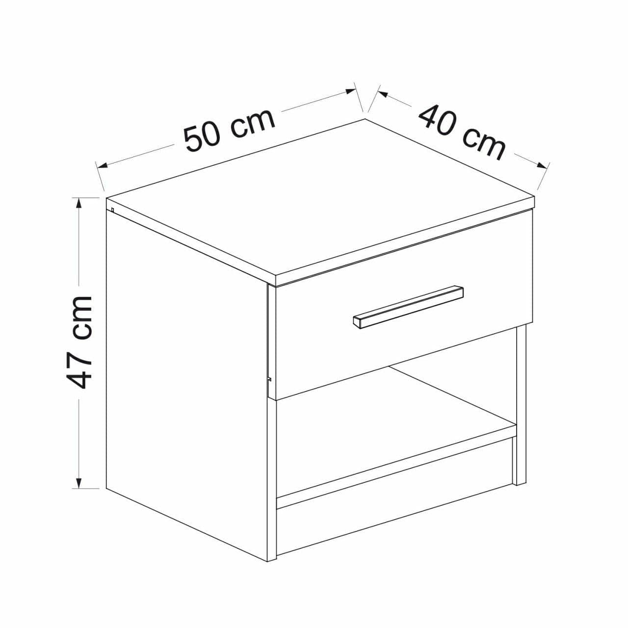 Asir Comodino con 1 cassetto Kale 3727 Bianco