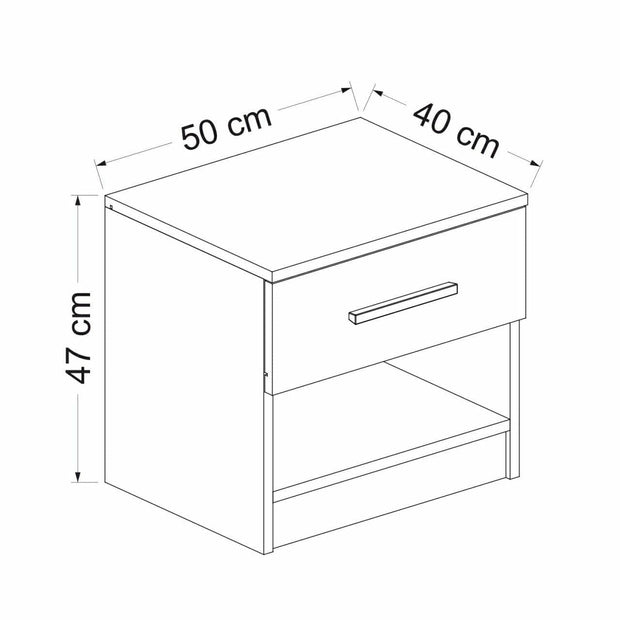 Asir Comodino con 1 cassetto Kale 3727 Bianco