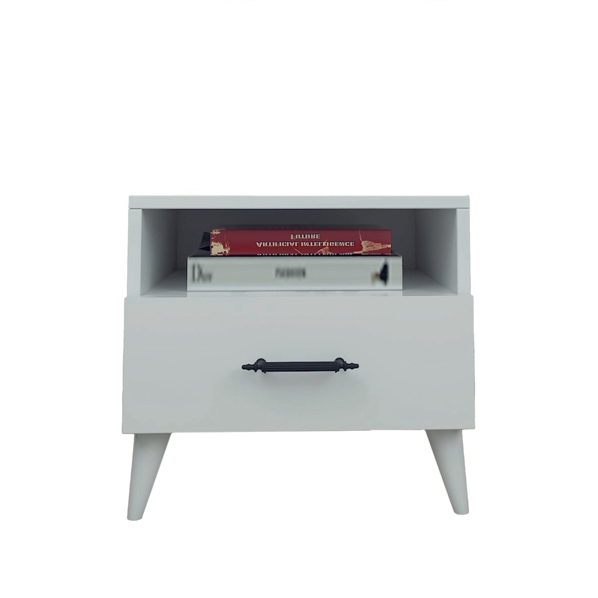 Asir Comodino con 1 cassetto Lavinia 501 Bianco