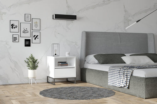Asir Comodino con 1 cassetto Lindau Bianco