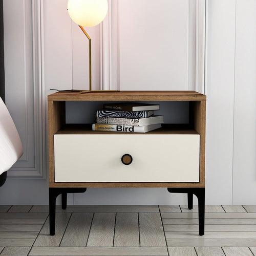 Asir Comodino con 1 cassetto Lizbon 533 Crema