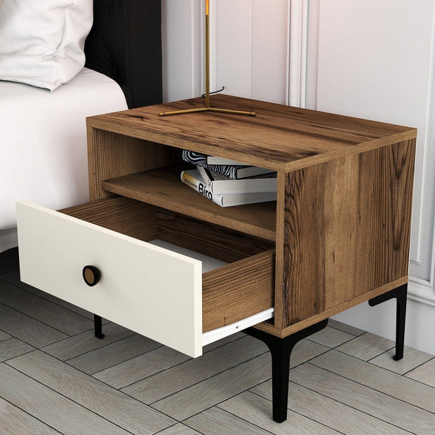 Asir Comodino con 1 cassetto Lizbon 533 Crema