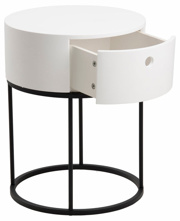 Actona Comodino con 1 cassetto Polo Bianco