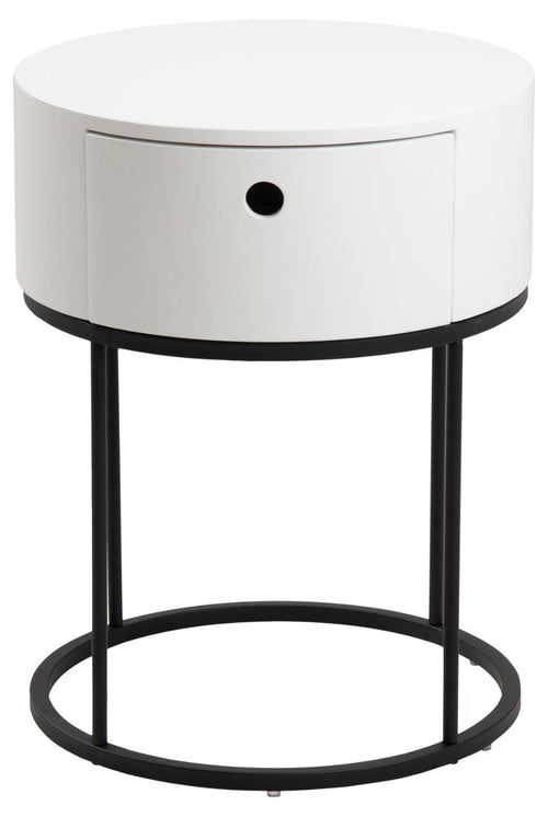 Actona Comodino con 1 cassetto Polo Bianco