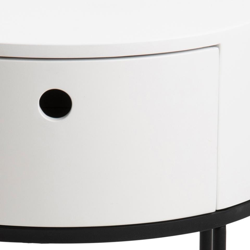 Actona Comodino con 1 cassetto Polo Bianco