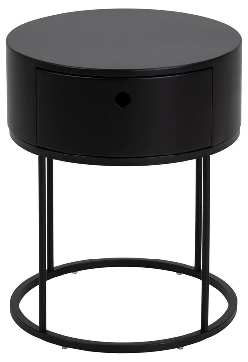 Actona Comodino con 1 cassetto Polo Nero