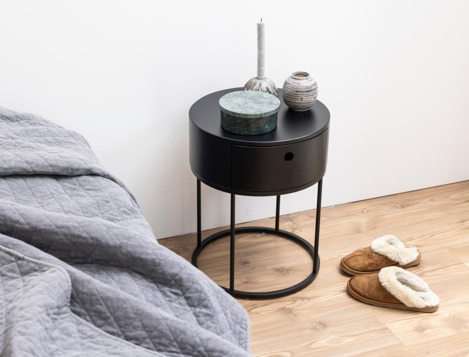 Actona Comodino con 1 cassetto Polo Nero