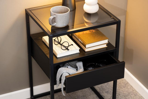 Actona Comodino con 1 cassetto Randolf Grigio