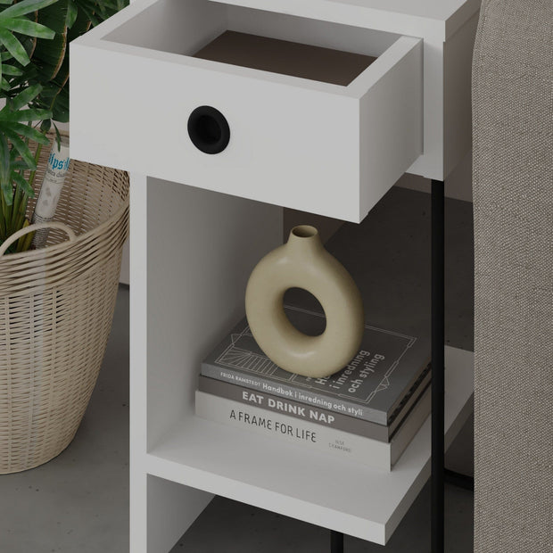 Asir Comodino con 1 cassetto Sirius Left V2 Bianco