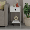 Asir Comodino con 1 cassetto Sirius Right Bianco