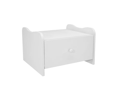 Asir Comodino con 1 cassetto Tavsan Bianco