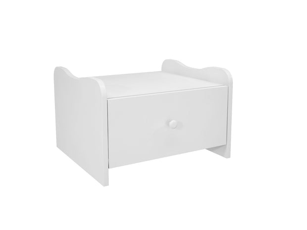 Asir Comodino con 1 cassetto Tavsan Bianco