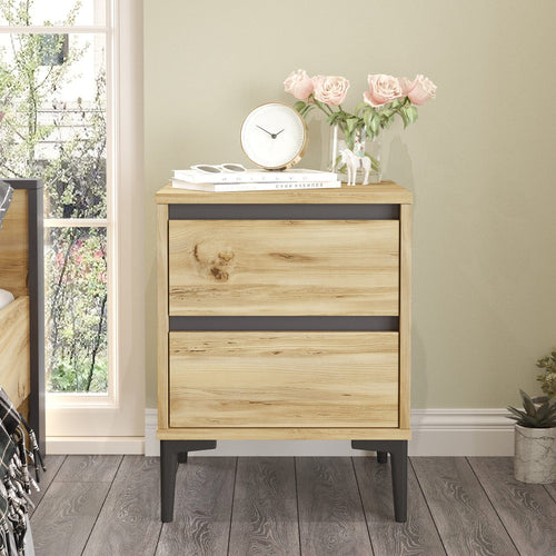 Asir Comodino con 2 cassetti Ark 6 Naturale