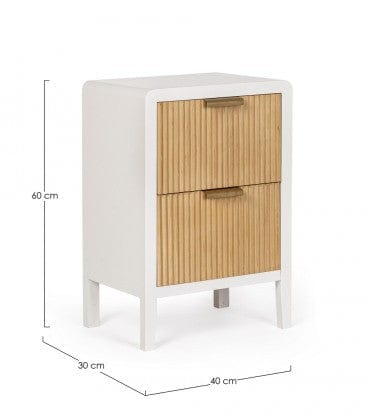 Bizzotto Comodino con 2 cassetti Charley Bianco