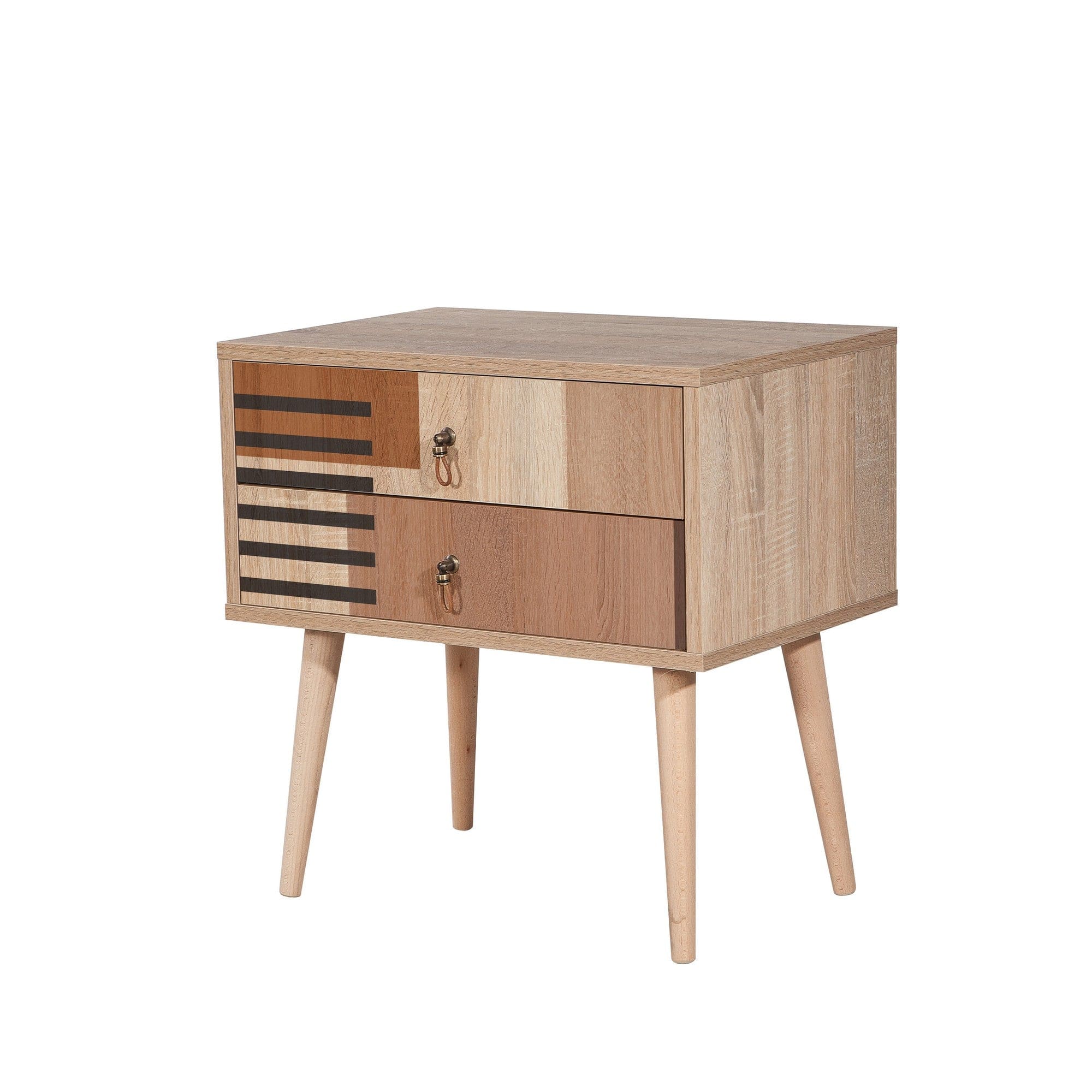 Asir Comodino con 2 cassetti City Colorblock Multicolore
