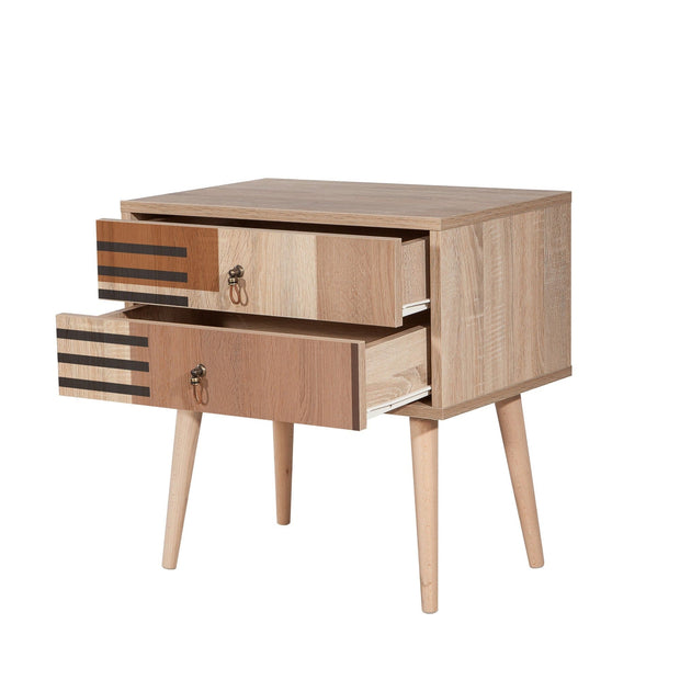Asir Comodino con 2 cassetti City Colorblock Multicolore