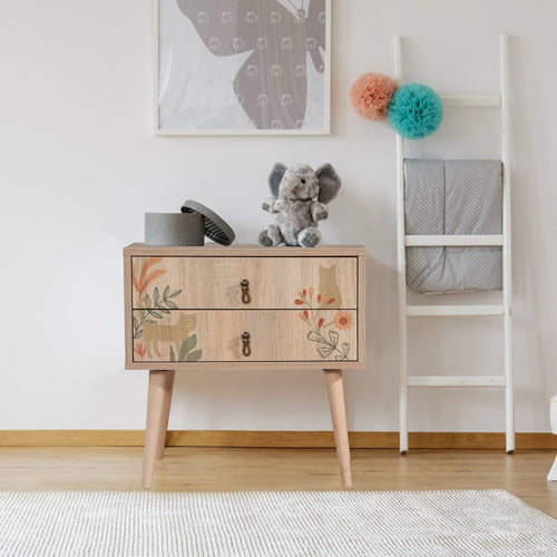 Asir Comodino con 2 cassetti City Two Cat Multicolore
