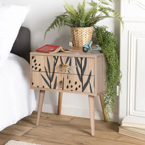 Asir Comodino con 2 cassetti City Two Daisy Multicolore