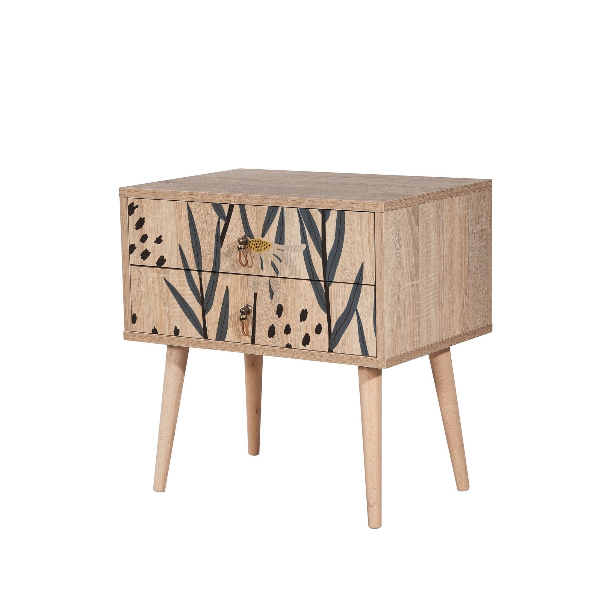 Asir Comodino con 2 cassetti City Two Daisy Multicolore