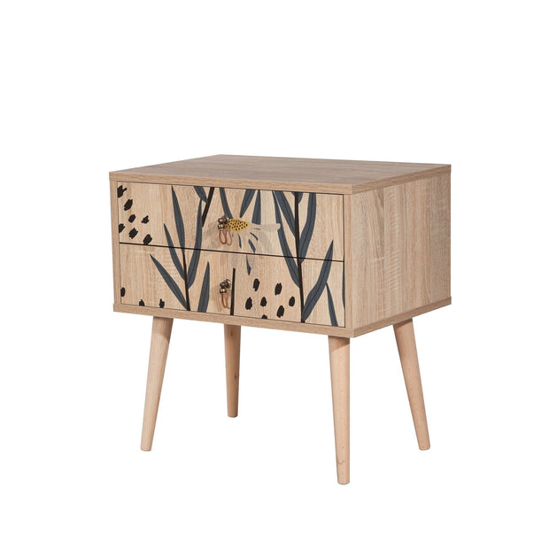 Asir Comodino con 2 cassetti City Two Daisy Multicolore