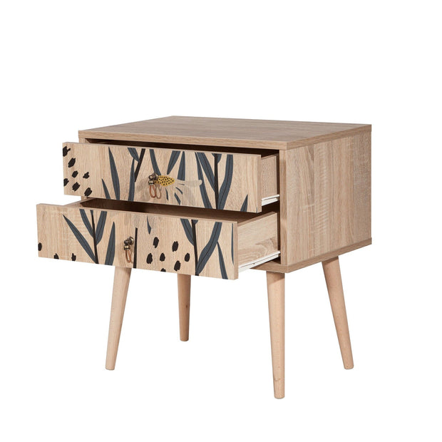 Asir Comodino con 2 cassetti City Two Daisy Multicolore