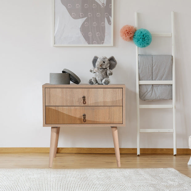 Asir Comodino con 2 cassetti City Two Desert Multicolore