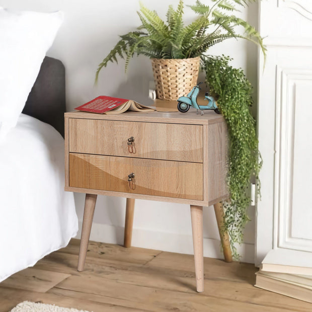 Asir Comodino con 2 cassetti City Two Desert Multicolore