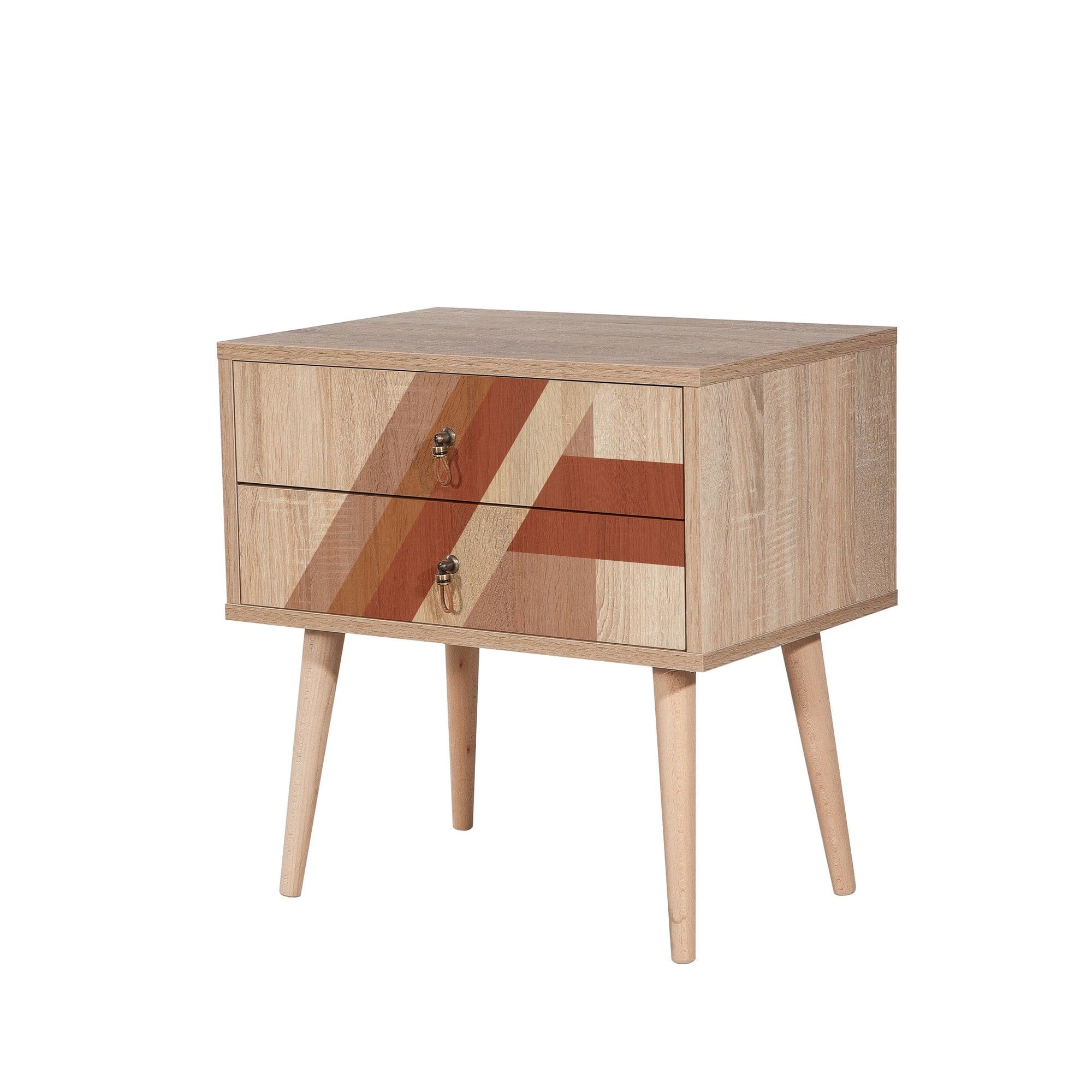 Asir Comodino con 2 cassetti City Two Flow Multicolore