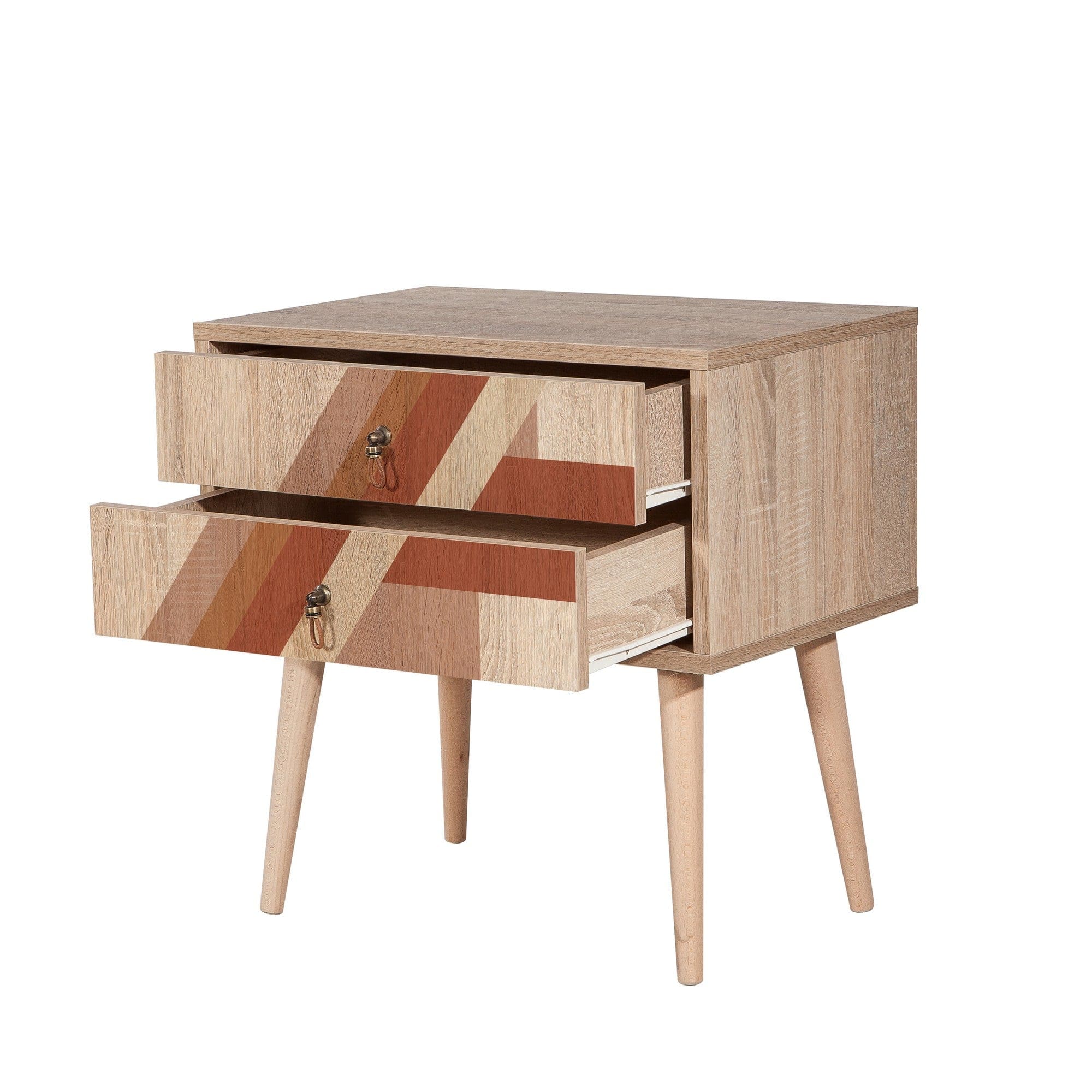 Asir Comodino con 2 cassetti City Two Flow Multicolore