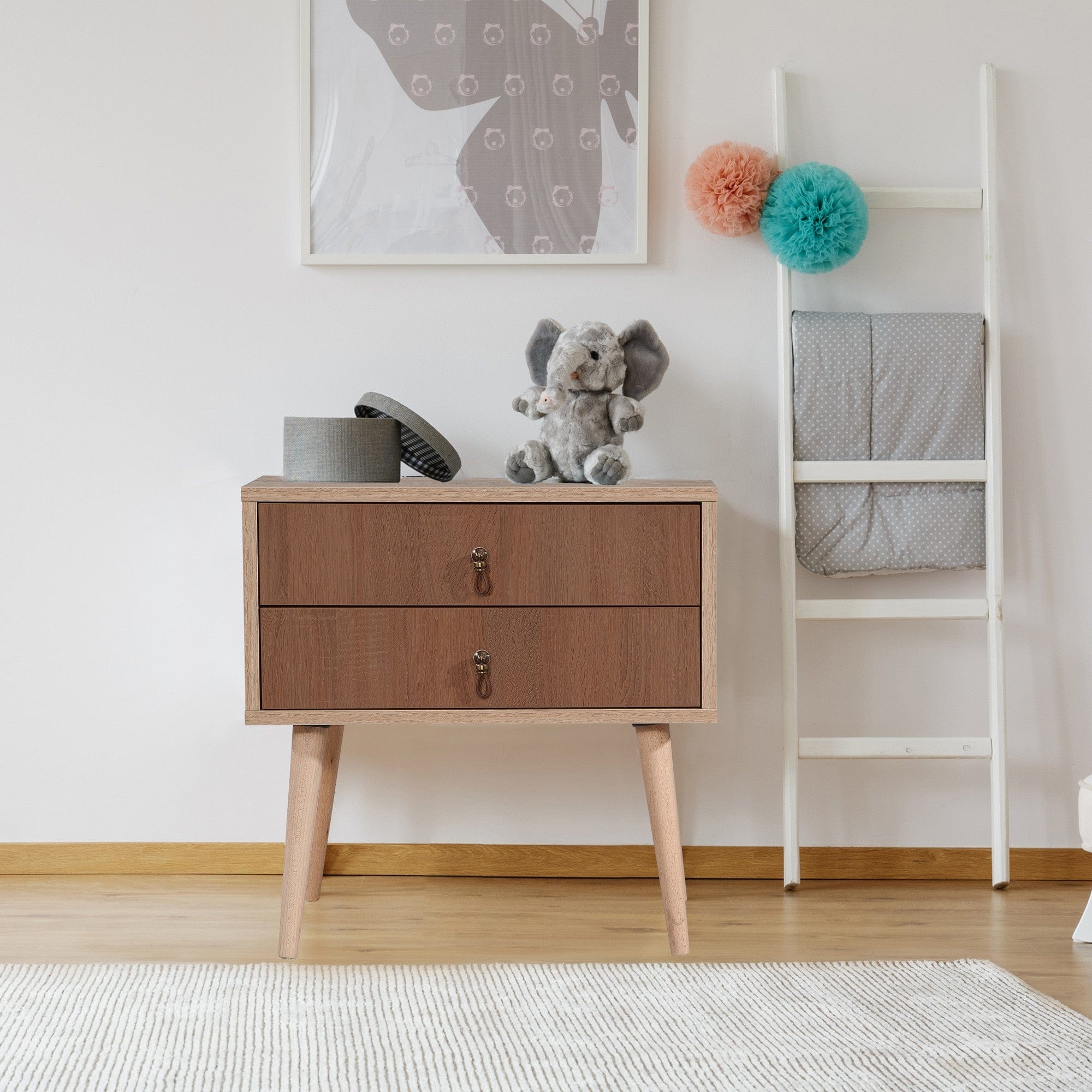 Asir Comodino con 2 cassetti City Two Form Multicolore