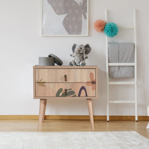 Asir Comodino con 2 cassetti City Two Leaf Multicolore