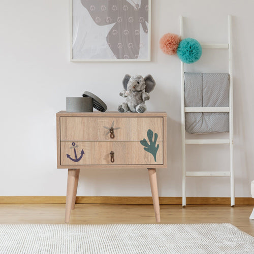 Asir Comodino con 2 cassetti City Two Marin Multicolore