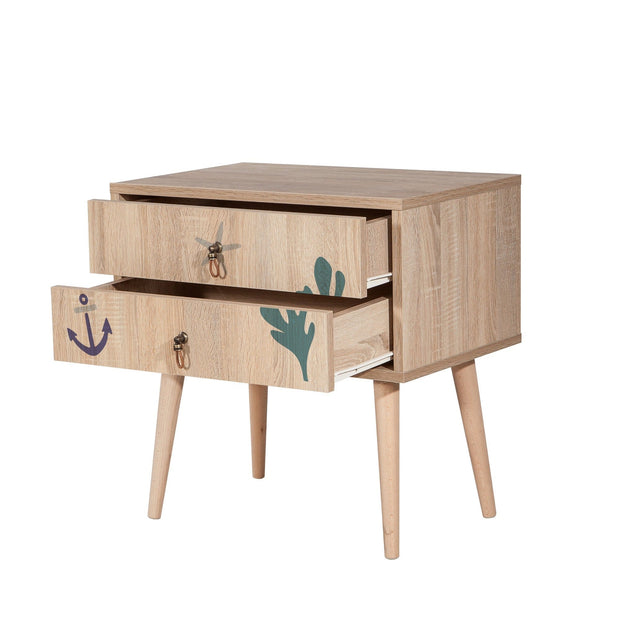 Asir Comodino con 2 cassetti City Two Marin Multicolore