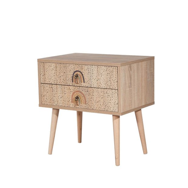 Asir Comodino con 2 cassetti City Two Rainbow Multicolore