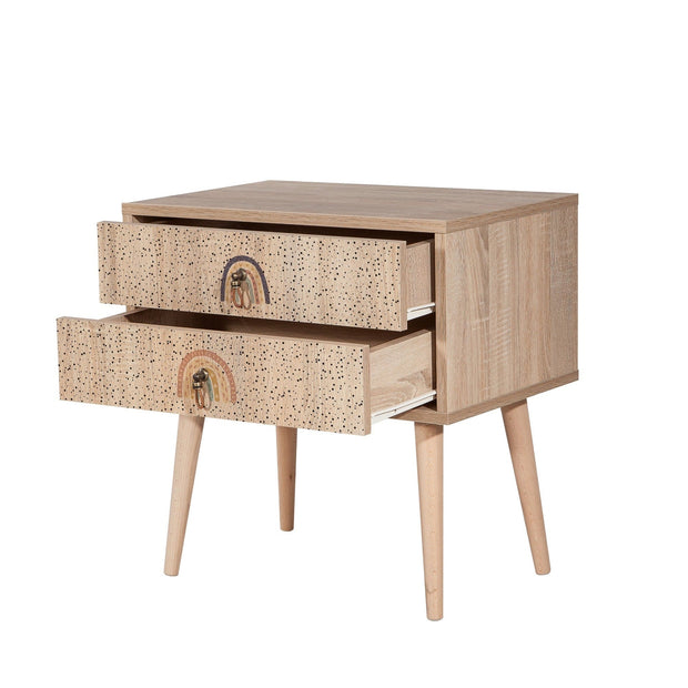 Asir Comodino con 2 cassetti City Two Rainbow Multicolore