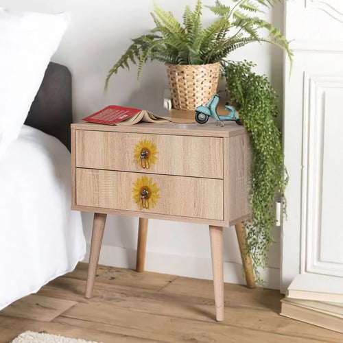 Asir Comodino con 2 cassetti City Two Seed Multicolore