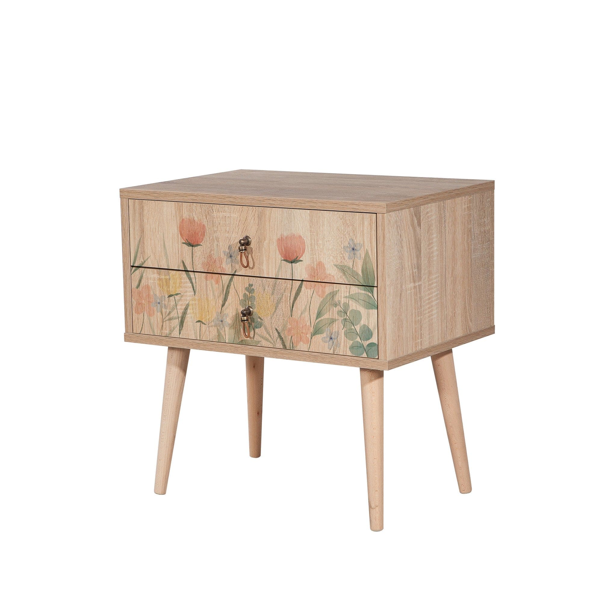 Asir Comodino con 2 cassetti City Two Tulip Multicolore