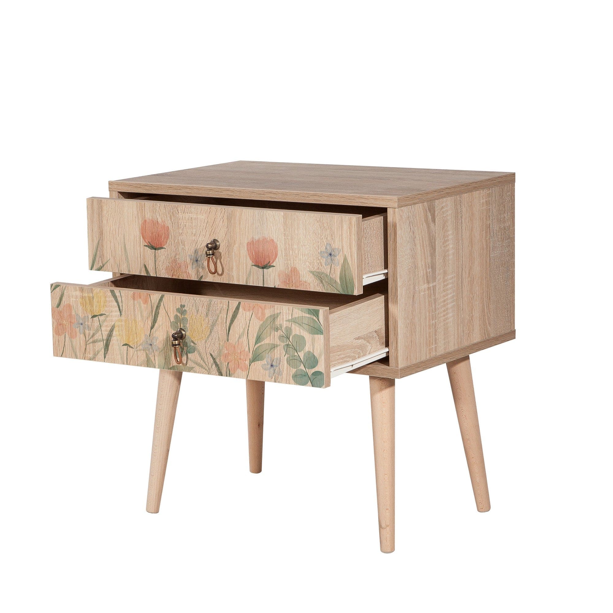 Asir Comodino con 2 cassetti City Two Tulip Multicolore