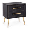 Bizzotto Comodino con 2 cassetti Ebony Nero