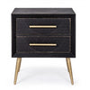 Bizzotto Comodino con 2 cassetti Ebony Nero