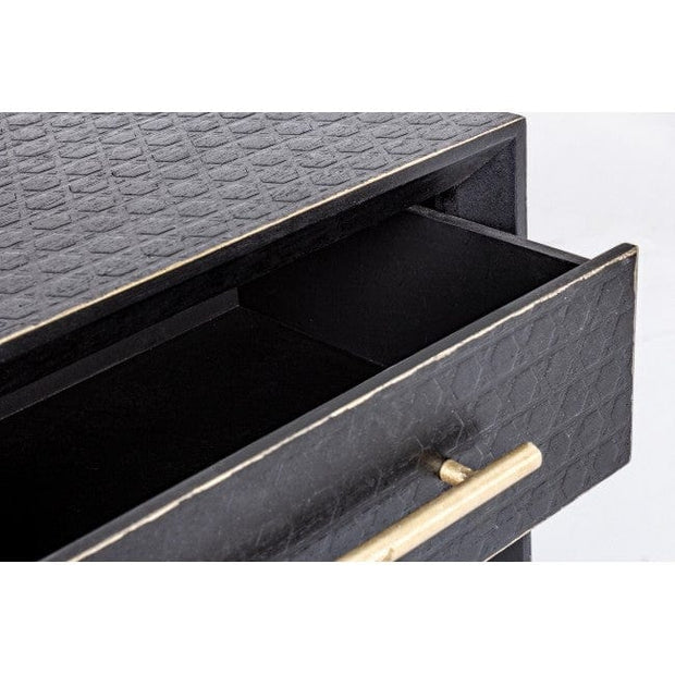 Bizzotto Comodino con 2 cassetti Ebony Nero