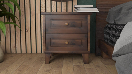 Asir Comodino con 2 cassetti Elegant Noce