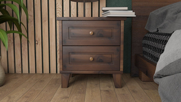 Asir Comodino con 2 cassetti Elegant Noce